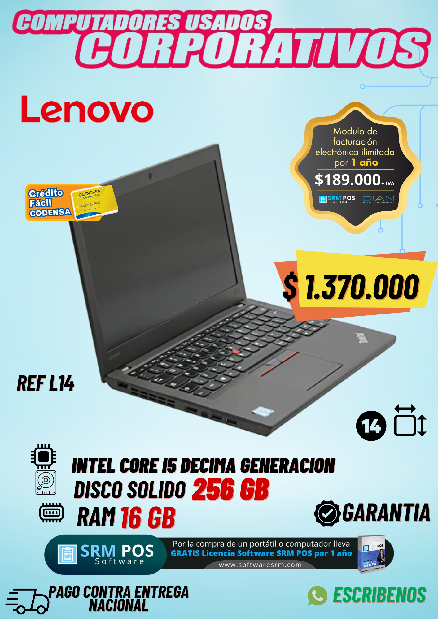 Lenovo empresarial L14 decima generación